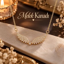 Gözde Aksesuarım Gold Renk Melek Kanadı Kolye Çelik