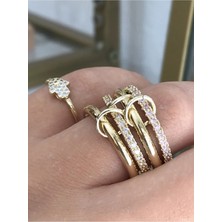 LinAlya Jewelry Çoklu Pembe Taş Detaylı Halka Model Yüzük