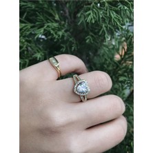 LinAlya Jewelry Taş Detaylı Kalp Model Yüzük (Xuping-Karamaz)