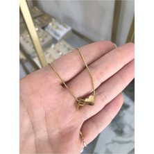 LinAlya Jewelry P Harfli Minimalist Kalp Kolye