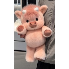 DMR Accessoire Koşan Inek 45 cm Dev Boy Pembe Renk Kafasından Tutup Sallayınca Koşan Inek Corci Büyük Boy Peluş