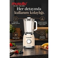Musullu MSL-2060 Retro Blender 800W – 1,5 L Cam Sürahi, Buz Kırma, Smoothie ve Pulse Fonksiyonlu, Ayarlanabilir Hızlı
