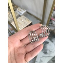 LinAlya Jewelry Üçlü Halka Model Küpe