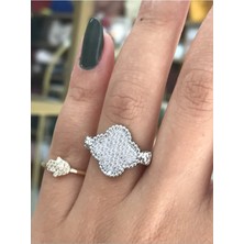 LinAlya Jewelry Taş Detaylı Yonca Yüzük
