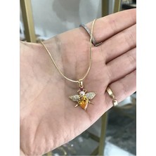 LinAlya Jewelry Renkli Arı Model Taş Detaylı Kolye