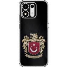 TechTree Honor X7E Plus 5g Uyumlu Türk Sembolü Kurt ve Bayrak Desenli Baskılı Silikon Kılıf