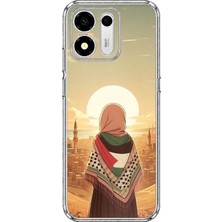 TechTree Honor X7E Plus 5g Uyumlu Filistine Özgürlük Kız Baskılı Silikon Kılıf