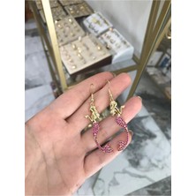 LinAlya Jewelry Mor Taşlı Deniz Kızı Küpe