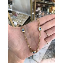 LinAlya Jewelry Nazar Detaylı Zincir Model Zarif Kolye
