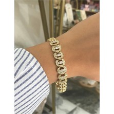 LinAlya Jewelry Taşlı Model Künye Bileklik (Kararmaz)