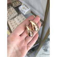LinAlya Jewelry Renkli Taşlı Damla Model Küpe
