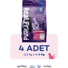 Real Friend 1,5 kg x 4 Yetişkin Kedi Maması Somonlu 6 kg