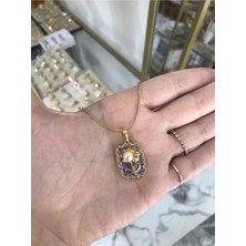 LinAlya Jewelry Çiçek Detaylı Çelik Sanat Kolye