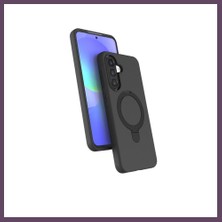 Bezos Samsung Galaxy A56 Uyumlu Regal Magsafe Standlı Kapak - Siyah Bhs