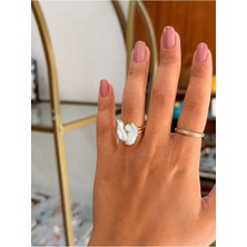 LinAlya Jewelry Vıp Inci Detaylı Doğal Taş Yüzük