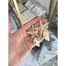 LinAlya Jewelry Yıldız ve Deniz Kabuğu Model Küpe