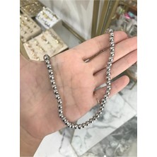 LinAlya Jewelry Silver Detaylı Top Model Kolye