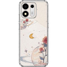 TechTree Honor X7E Plus 5g Uyumlu Gezegen, Yıldız ve Gül Baskılı Silikon Kılıf
