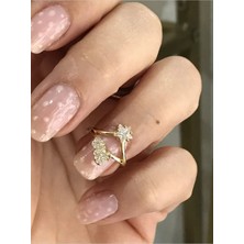 LinAlya Jewelry Tasarım Taşlı Tırnak Yüzüğü