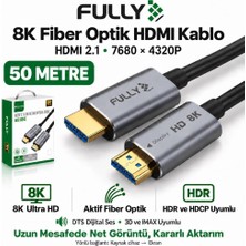 Antenci Fully 50METRE 8k 60Hz Aoc Fiber Optik HDMI Kablo 2.1V 7680X4320
