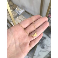 LinAlya Jewelry T Harfli Minimalist Kalp Kolye