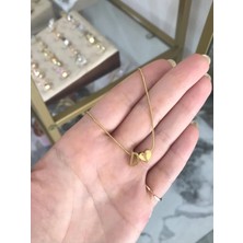 LinAlya Jewelry D Harfli Minimalist Kalp Kolye
