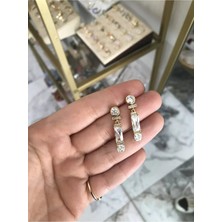 LinAlya Jewelry Xupıng Taş Detaylı Sallantılı Model Küpe (Kararmaz)