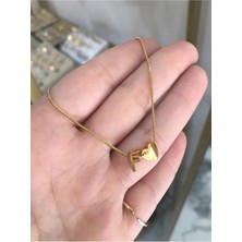 LinAlya Jewelry F Harfli Minimalist Kalp Kolye