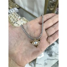 LinAlya Jewelry Göz Detaylı Zarif Tam Tur Model Kolye