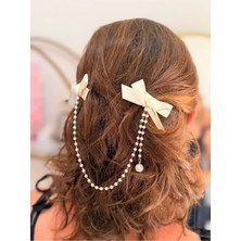 LinAlya Jewelry Ikili Fiyonk Model Inci Detaylı Toka