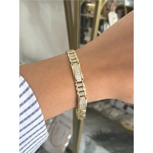 LinAlya Jewelry Taş ve Lazer Model Künye Bileklik (Kararmaz)