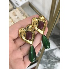 LinAlya Jewelry Vintage Kalp Küpe