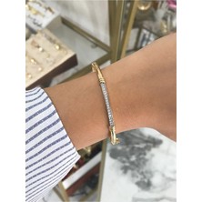 LinAlya Jewelry Taşlı Model Kelepçe Bileklik