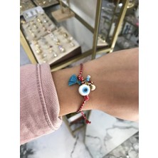LinAlya Jewelry Tasarım Gold Işlemeli Nazar Detaylı Marteniçka Bileklik