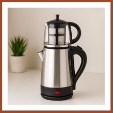 Bezos Elektrikli Cam Demlikli Çay Seti 1.7l+0.7l 1600W Pro