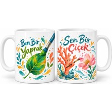 Defne Store Iki Küçük Fırça 2'li Porselen Kupa Seti - Model 651 Dfnbez