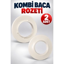 Alıç Kombi Baca Rozeti 2 Adet – 10 cm Baca Borusu Için Plastik Cam Geçiş Kapağı Doğalgaz Baca Borusu Çerçevesi Beyaz