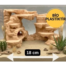 Flexis 18 cm Doğal Kanyon Görünümlü Teraryum Arka Fonu ve Çok Fonksiyonlu Mağara Dekoru