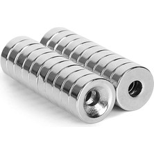 Ø12X5 mm N35 Havşa Delikli Neodyum Mıknatıs 10 Adet - Tabela ve Pano Montajı | Magneteksan
