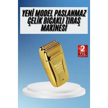 Twin Store Sakal Kesme Tıraş Makinesi Paslanmaz Çelik Gold Şarjlı
