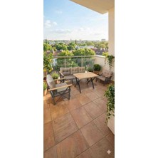 Gül Konsept 3 1 1 Masalı (Cappuccıno) Balkon Bahçe Takımı ve Çay Seti