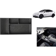 Marsilyan Tesla Model Y Juniper 2025+ Uyumlu Orta Konsol Düzenleyici Saklama Kutusu Pedi Siyah
