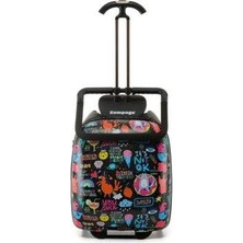 Zampago  Renkli Kabin Boy Düşme Engelleyici Binilebilir Çocuk Valizi Ks-X1-B  Siyah