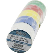 Bnl Ticaret 10'lu Renkli Izolasyon Elektrik Bandı 0.15MMX18MM 6yds Mavi - Sarı - Kırmızı - Beyaz - Yeşil