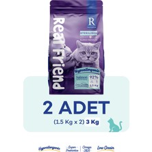 Real Friend 1,5 kg x 2 Kısır Yetişkin Kedi Maması Somonlu 3 kg