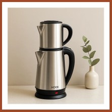 Bezos Elektrikli Çay Makinesi 1.8l Su Isıtıcı + 0.8l Demlik 1800W Pro