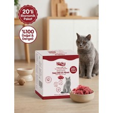 Nicky Yetişkin Kediler Için Dana Et Parçalı Et Püresi 85GR*20