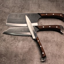 Skniv Alaz: Kiritsuke Japon Şef Bıçağı, Fileto & Doğrama Bıçağı ve Satır Seti - Mutfak Şef Bıçak Seti