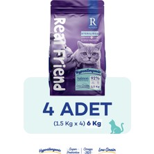 Real Friend 1,5 kg x 4 Kısır Yetişkin Kedi Maması Somonlu 6 kg
