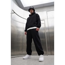 Gothamvibes Erkek Chill Lastikli Paça Siyah Eşofman Altı